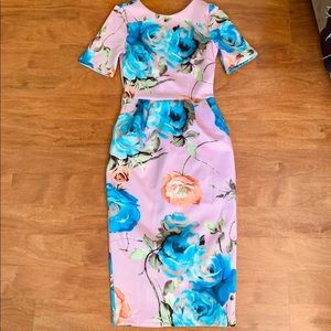 Pink and Blue Asos Floral dress as 2 tall